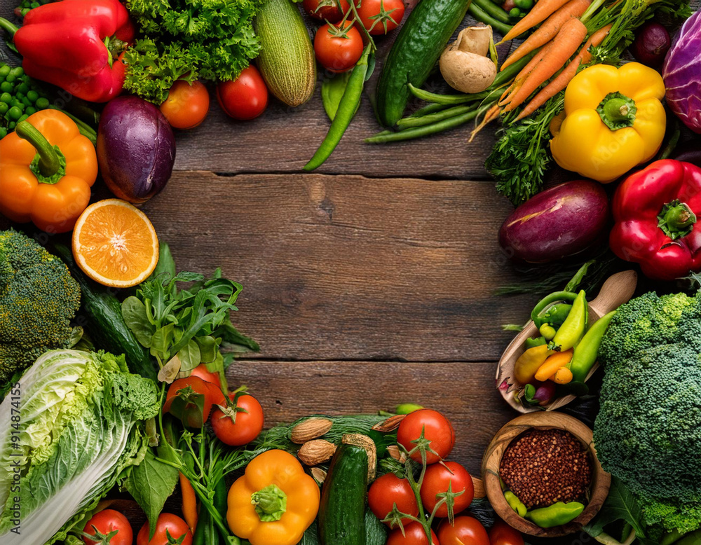 fresh vegetables on wooden background fresh vegetables on wooden background