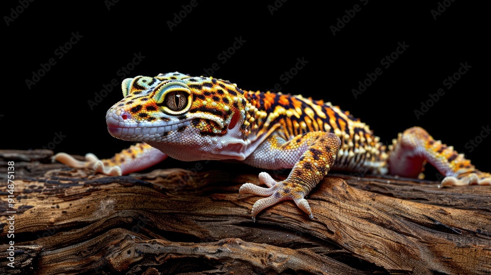 Obraz premium Leopard Gecko on a Branch