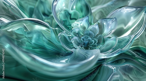 Abstract Flower with Glassy Petals