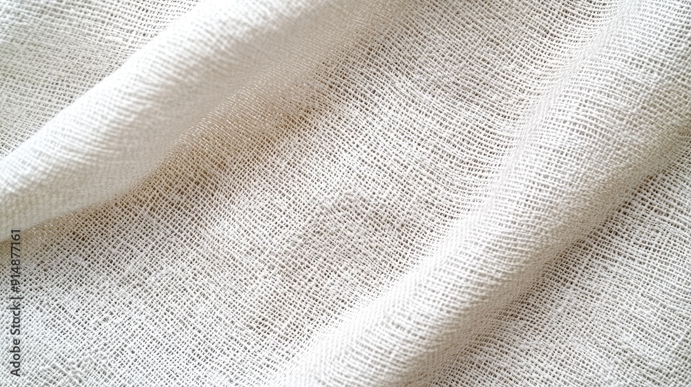 High quality white linen canvas background, exquisite woven texture, smooth and even, shot in soft light. Very suitable for design projects, professional purposes, or background applications.