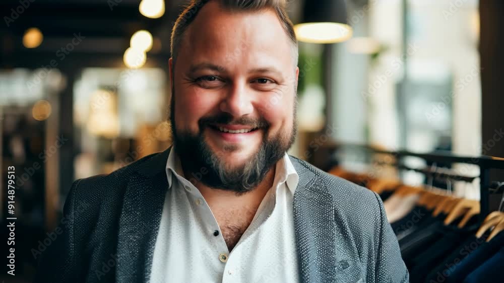 happy confident smiling overweight man at office happy confident smiling overweight man at office