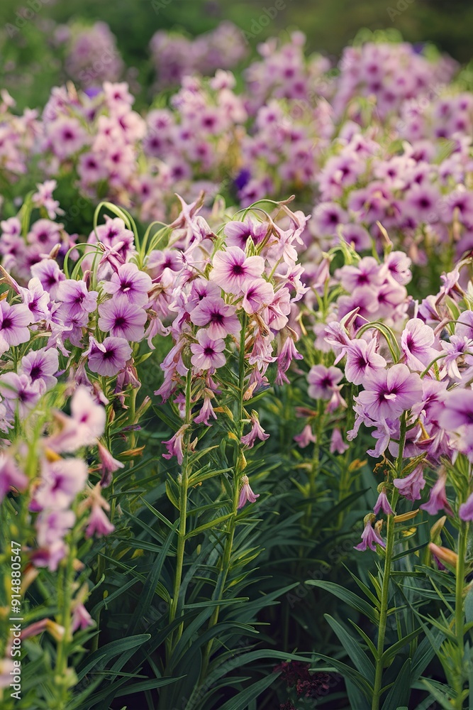 Pretty wallflowers with pink and purple petals in a garden Pretty wallflowers with pink and purple petals in a garden