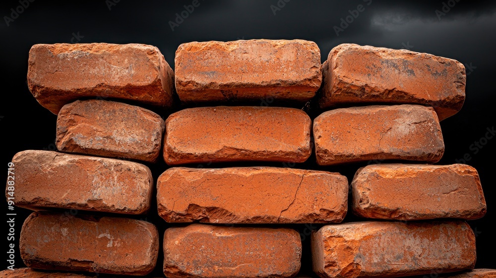 Brick pattern, rustic wall, weathered texture Background