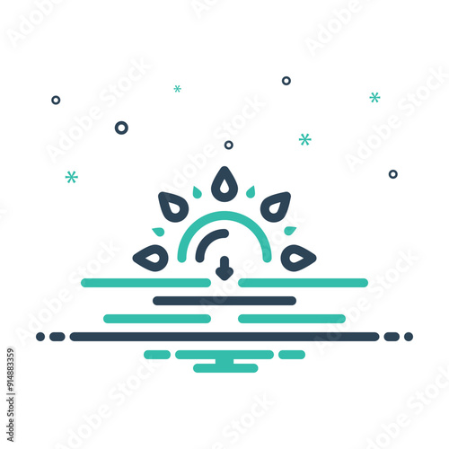 Tableau sur toile Mix icon for sunset