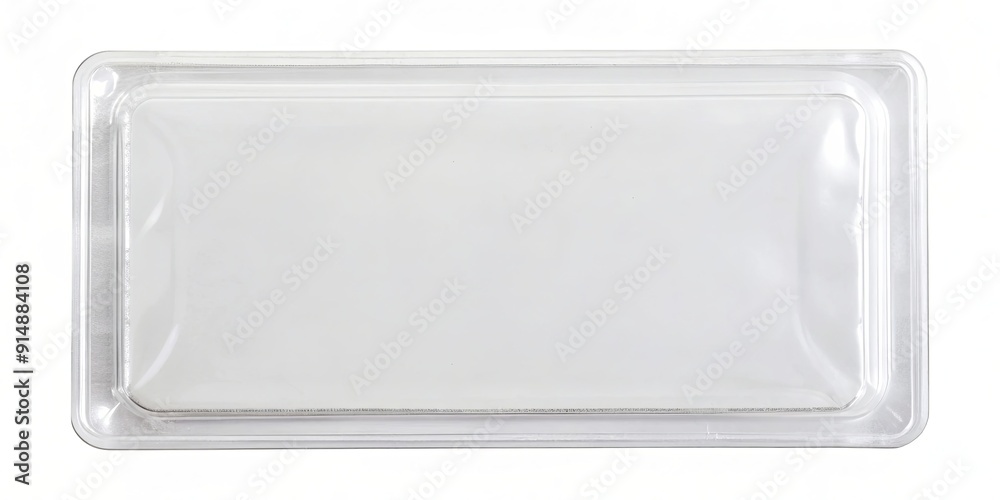 Clear plastic packaging seal for card or paper, isolated on white background, , blank, plastic, packaging, seal Clear plastic packaging seal for card or paper, isolated on white background, , blank, plastic, packaging, seal