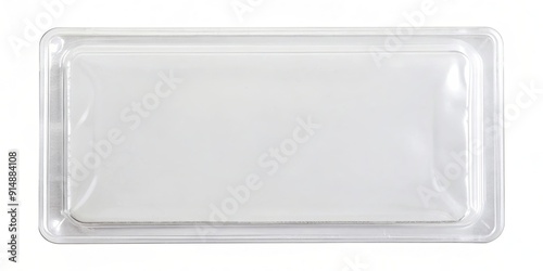 Clear plastic packaging seal for card or paper, isolated on white background, , blank, plastic, packaging, seal