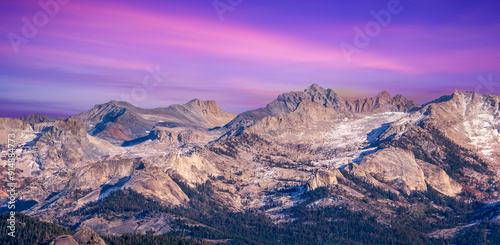 Beautiful sunset over the mountains in California,