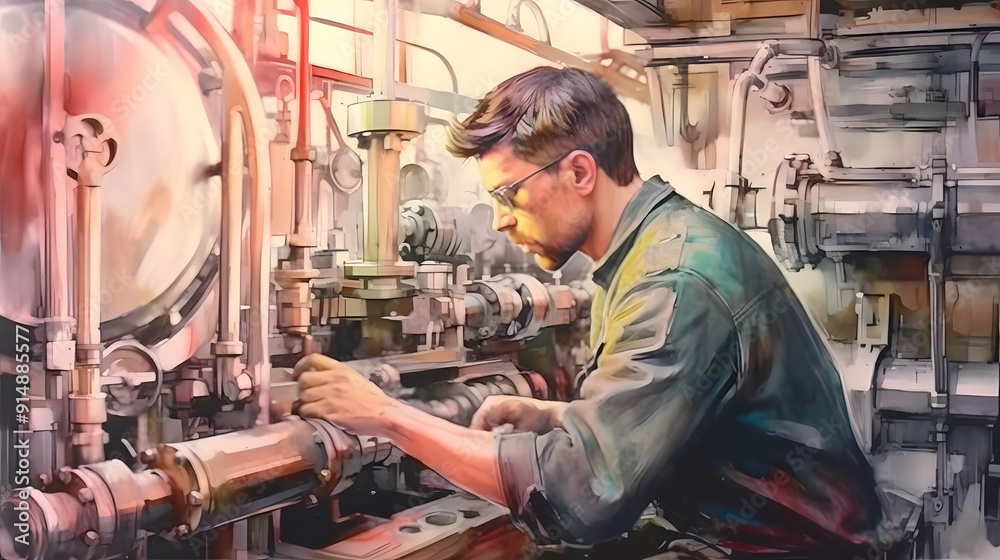 Engineer Job Watercolor Style Engineer Job Watercolor Style