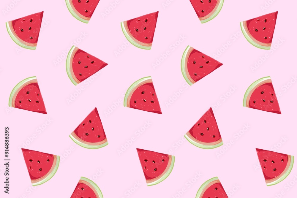 Watermelon on background. Seamless pattern. Watermelon on background. Seamless pattern.