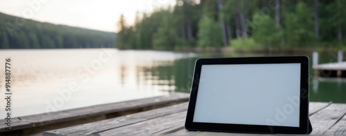  boat in the lake, in front of a glass - like mirror,
