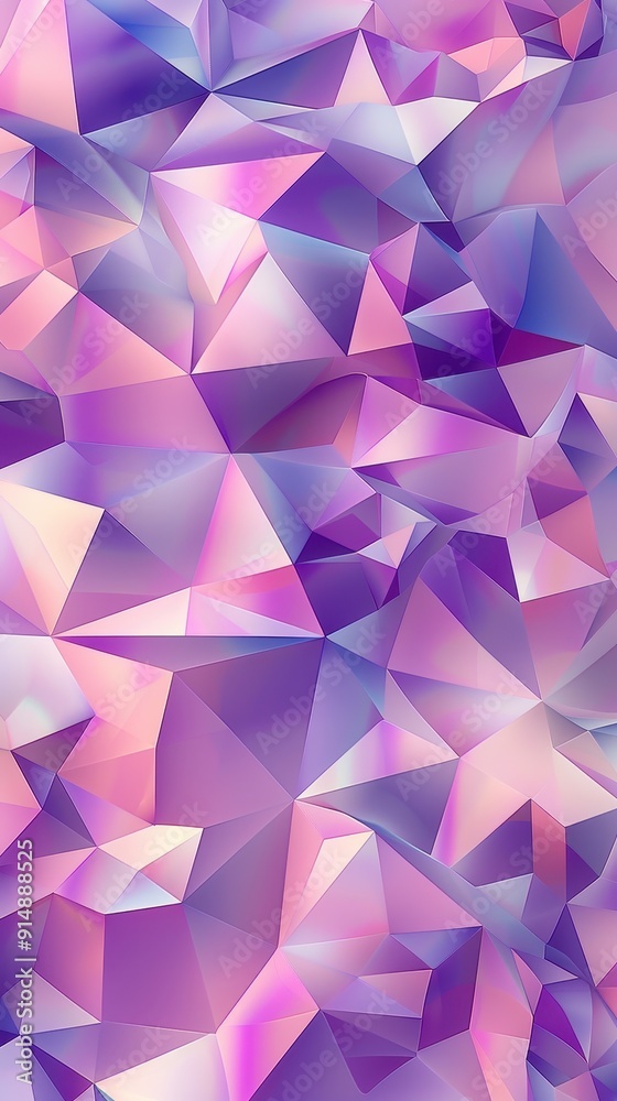 Obraz premium A vibrant abstract design showcases colorful geometric shapes in various shades of purple and pink