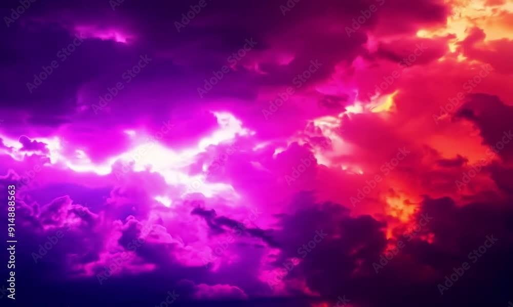 Beautiful cloud view in the rainbow color sky atmosphere in 4K footage Beautiful cloud view in the rainbow color sky atmosphere in 4K footage
