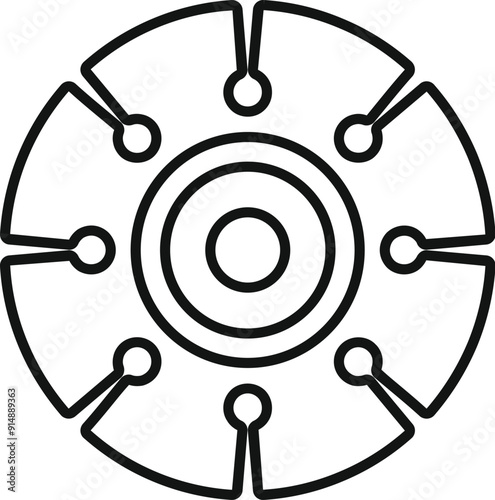 Diamond cutting disc with eight segments for angle grinder showing its circular shape with a hole in the center