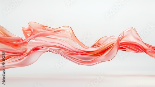  White and Pink Wave Reflection - A vivid image featuring a white and pink wave gently flowing over a smooth white surface, reflecting beautifully in the center