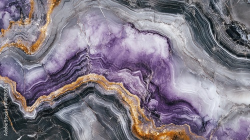 Wallpaper Mural Close-up of a Purple and Gold Swirled Gemstone Torontodigital.ca
