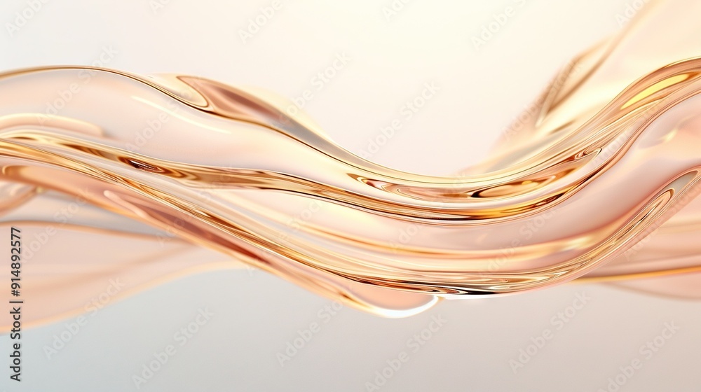A photo of a gold object with wave patterns and a light blue backdrop A photo of a gold object with wave patterns and a light blue backdrop