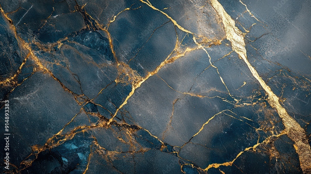 Blue and Gold Marble with Veins Blue and Gold Marble with Veins