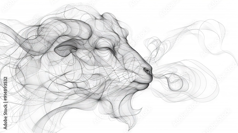 A monochrome picture of a lion's face with smoke emanating from its mouth and eyes A monochrome picture of a lion's face with smoke emanating from its mouth and eyes