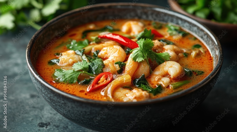 Tom Yum Soup with Shrimp and Vegetables Tom Yum Soup with Shrimp and Vegetables