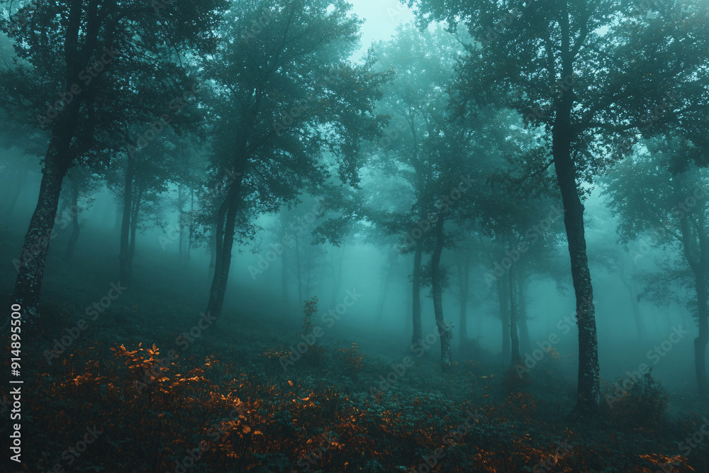 A mysterious and enigmatic wallpaper background featuring a fog-covered forest, creating a surreal and tranquil atmosphere. Suitable for fantasy or nature-themed designs. A mysterious and enigmatic wallpaper background featuring a fog-covered forest, creating a surreal and tranquil atmosphere. Suitable for fantasy or nature-themed designs.
