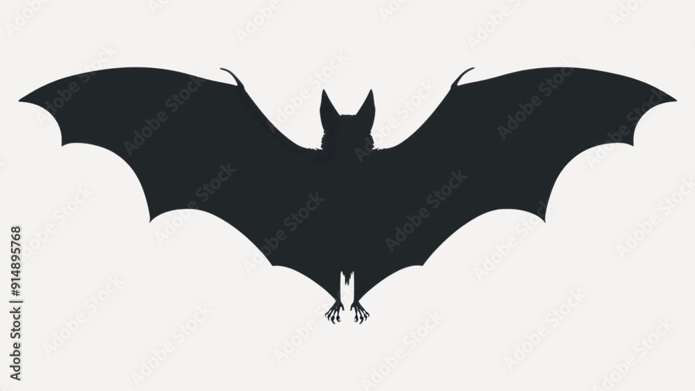 Fototapeta premium Silhouette bat wings spread wide
