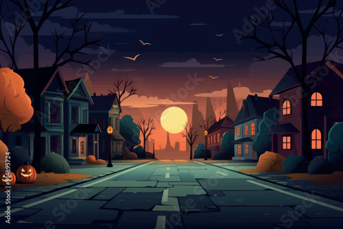 Spooky Halloween night street