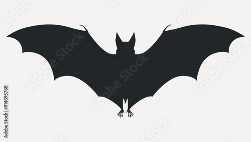 Silhouette bat wings spread wide