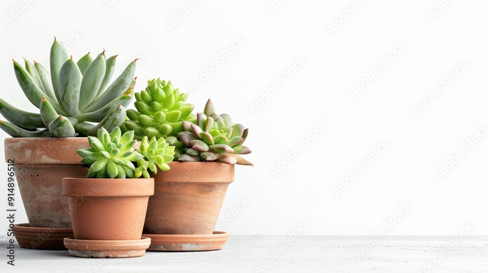 Obraz premium Potted succulent on white
