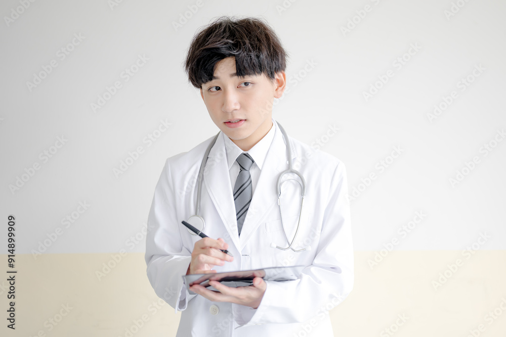 会話する男性医師 会話する男性医師