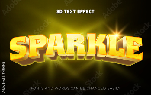 Sparkle gold 3d editable text effect style