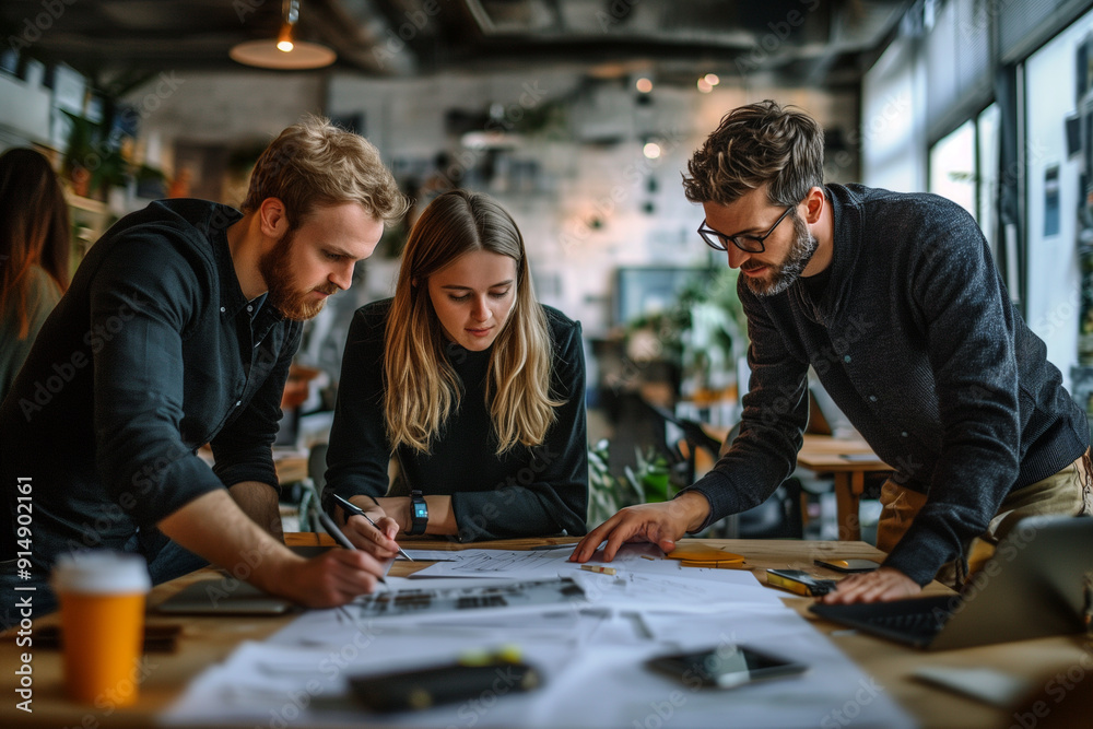 Fototapeta premium entrepreneur discussing a business plan with potential investors