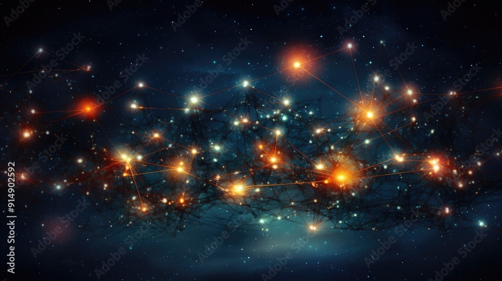 Cyberspace network with interconnected nodes Cyberspace network with interconnected nodes