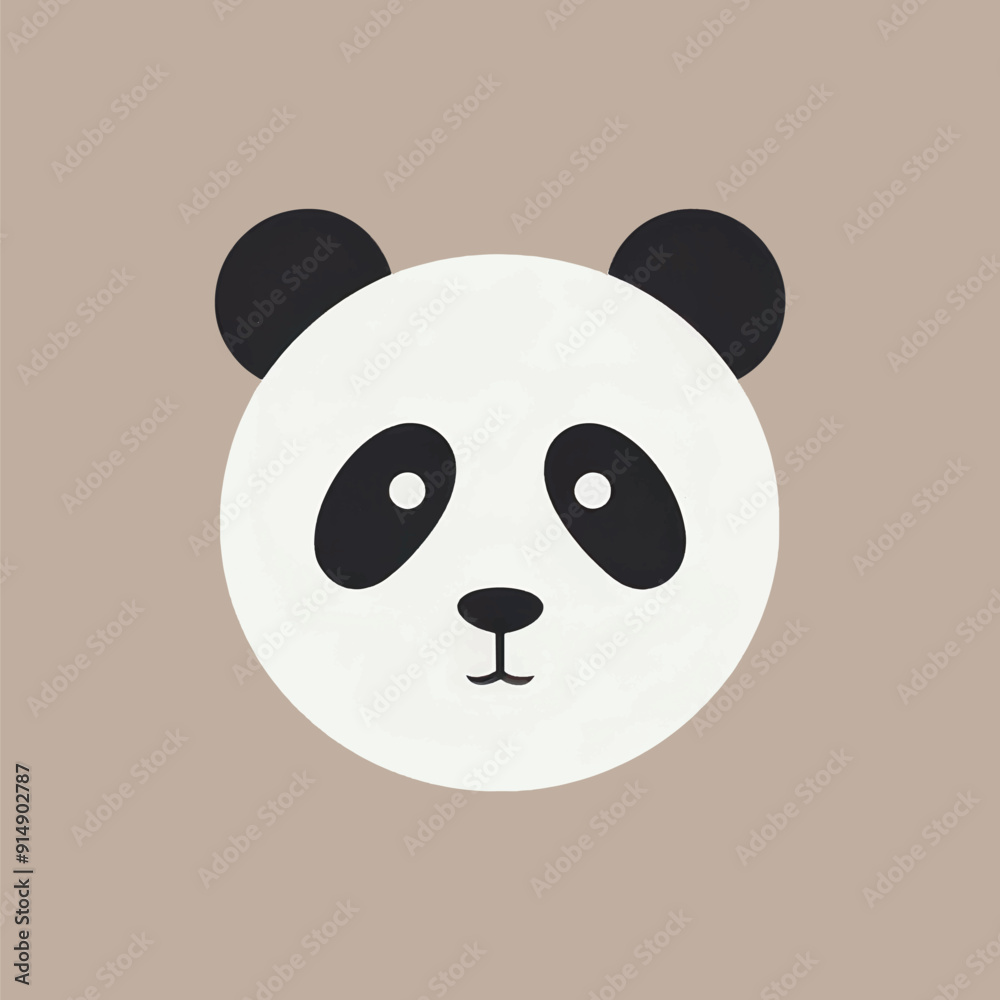 Minimalist panda face illustration Minimalist panda face illustration