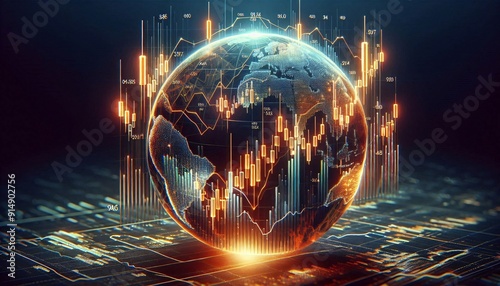 A glowing, blue globe with a