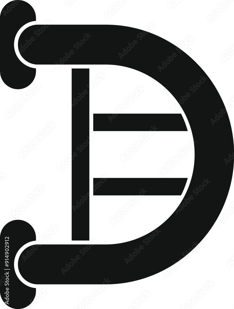 Simple black icon illustration of a dna strand in the shape of a spiral, representing genetic code and inheritance Simple black icon illustration of a dna strand in the shape of a spiral, representing genetic code and inheritance