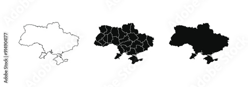 Map of Ukraine. Vector Ukraine Map on white background.
