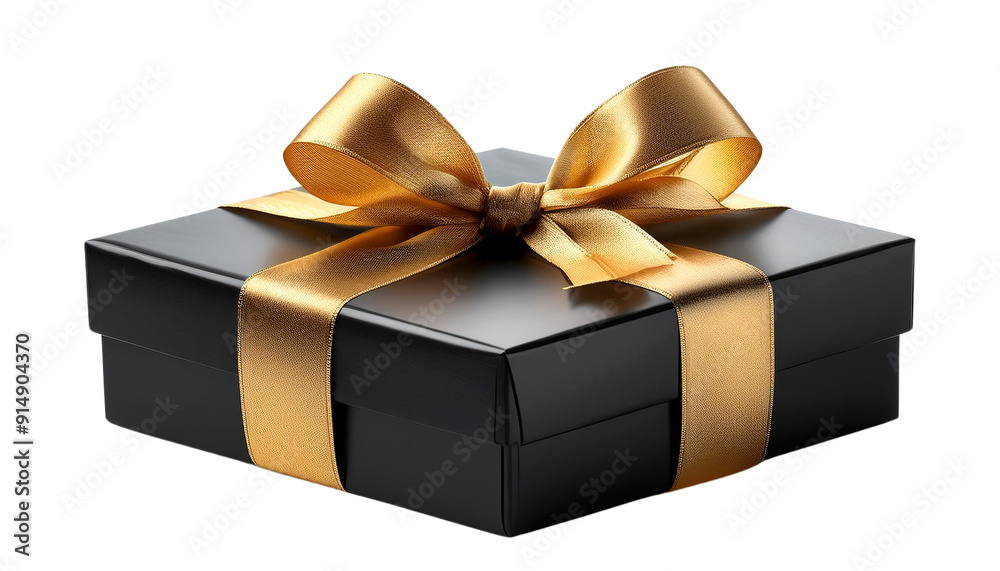 Elegant black gift box with a shimmering golden ribbon, perfect for special occasions and celebrations. Elegant black gift box with a shimmering golden ribbon, perfect for special occasions and celebrations.