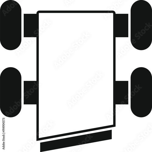 Electric car chassis platform with wheels for future self driving automobile, simple style icon