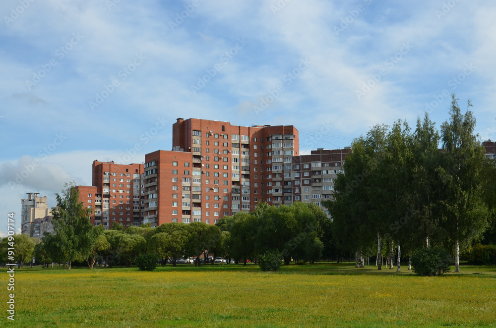 Saint-Petersburg. Residential buildings on the Primorsky highway Saint-Petersburg. Residential buildings on the Primorsky highway