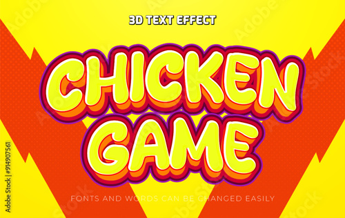 Chicken game 3d editable text effect style