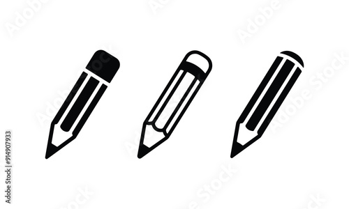 Pencil icon set. Vector illustration