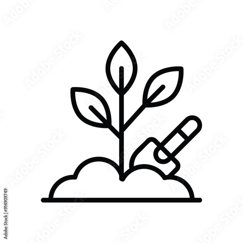 Planting vector icon