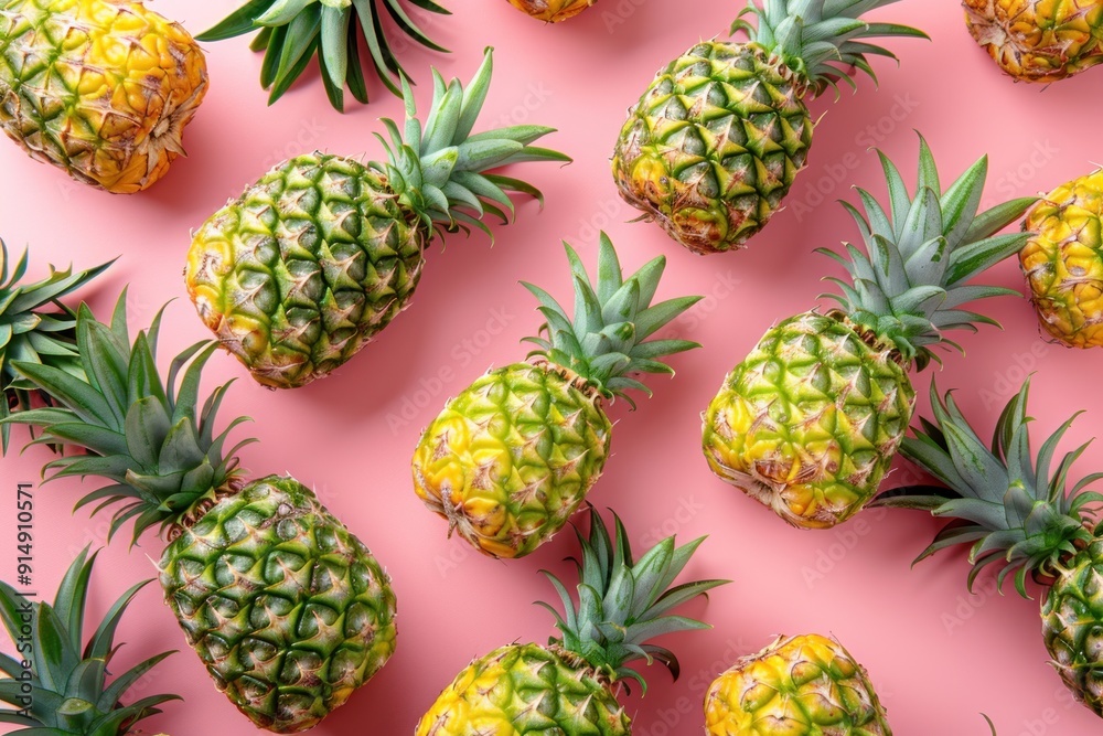 Pineapple Pattern on Pink Background