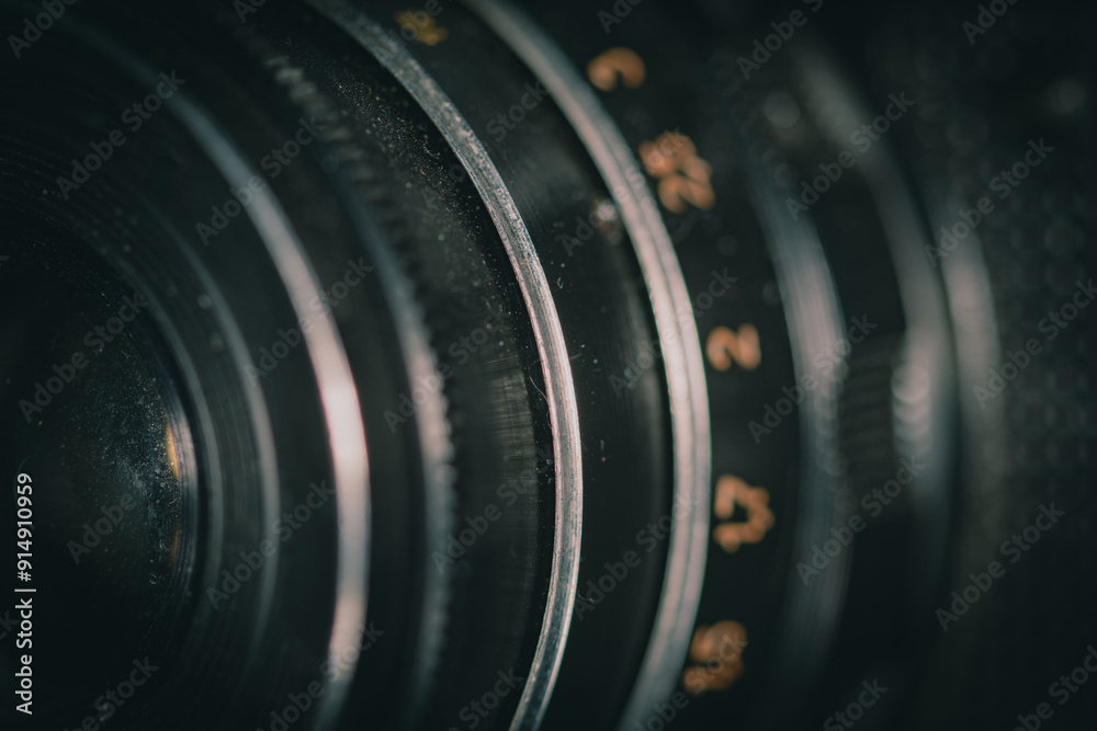 Lens from an old camera close-up Lens from an old camera close-up