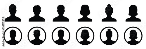 Avatar icon. Profile icons set. Male and female avatars set. Vector illustration