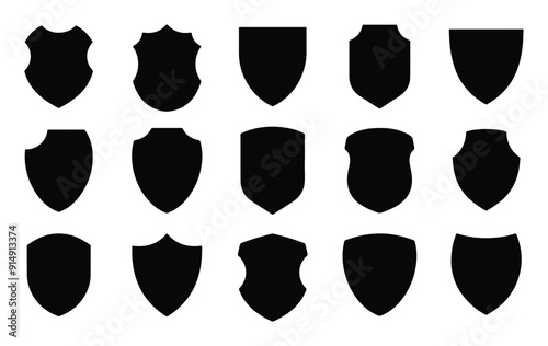 Shield icons set. Protect shield vector