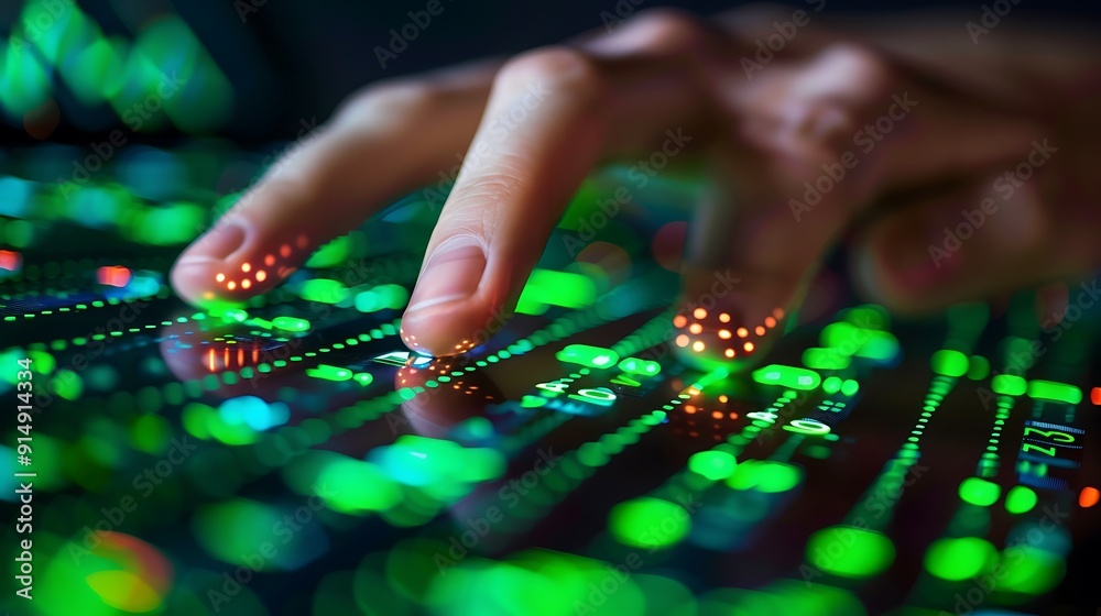 A close-up shot of a hand pressing the buy button on a digital stock market interface, with green rising stock charts in the background, detailed fingers and button, sharp focus on the interface, A close-up shot of a hand pressing the buy button on a digital stock market interface, with green rising stock charts in the background, detailed fingers and button, sharp focus on the interface,