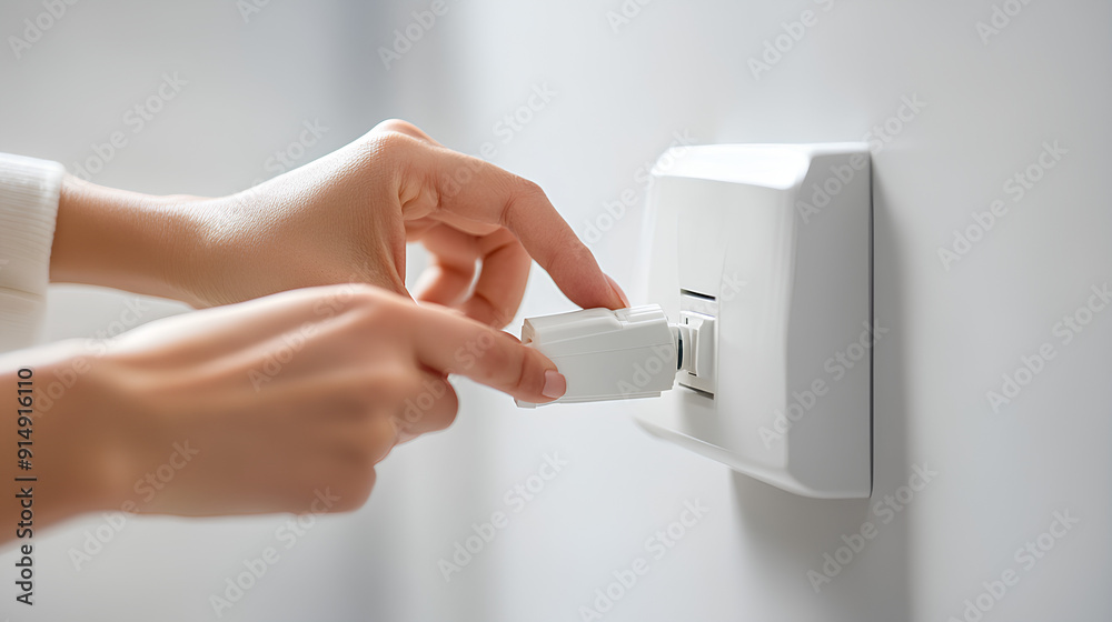 Naklejka premium Hand holding charger
