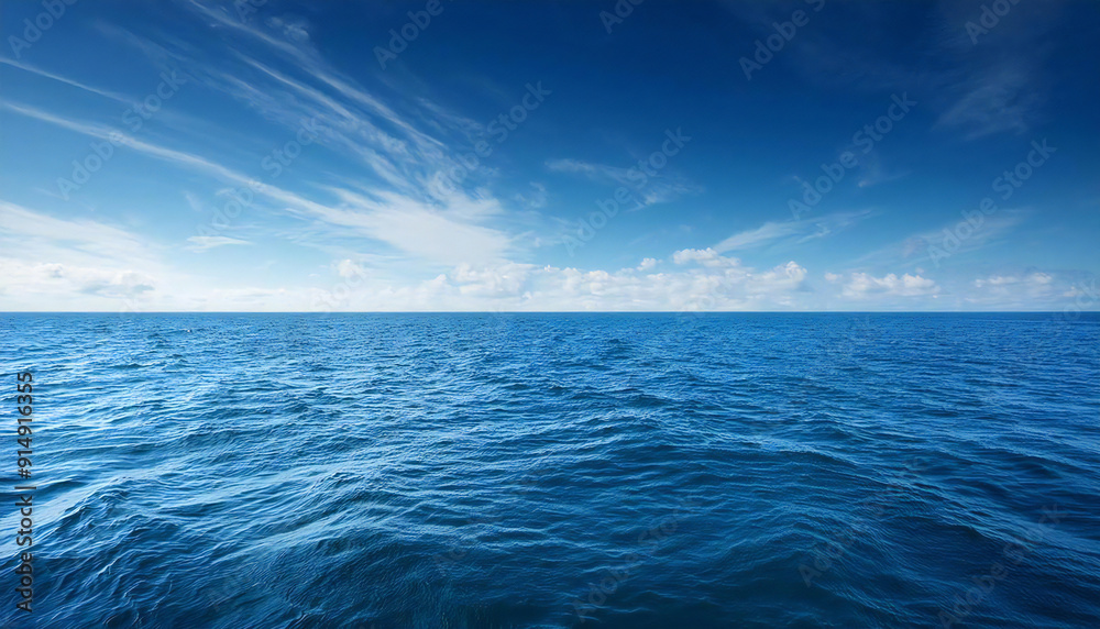 Obraz premium The vast sea. The ocean. The horizon and the blue sky.