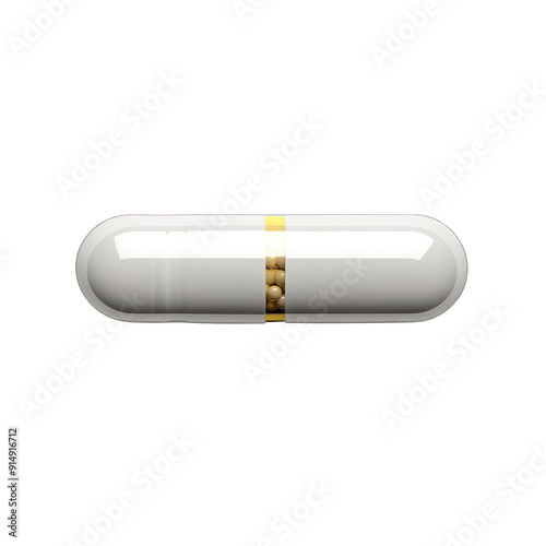 Wallpaper Mural Isolated capsule with golden band, representing health, medicine, and wellness for pharmaceutical themes and dietary supplements. transparent background Torontodigital.ca